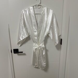 Satin Bride Robe with Rhinestones